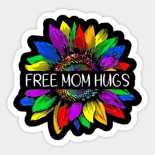 Free Mom Hugs Gay Pride LGBT Daisy Hippie Sticker